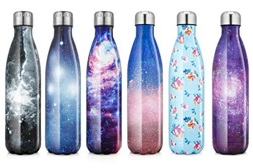 Botella de Agua Acero Inoxidable 350/500/750ml, Cantimplora Termo con Doble Aislamiento para 12 Horas de Bebida Caliente y 24 Horas de Bebida Fría, Sin bpa Botella Reutilizable para Niños Deporte