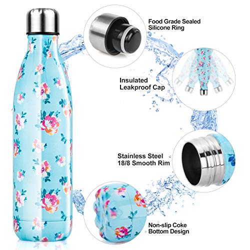 Botella de Agua Acero Inoxidable 350/500/750ml, Cantimplora Termo con Doble Aislamiento para 12 Horas de Bebida Caliente y 24 Horas de Bebida Fría, Sin bpa Botella Reutilizable para Niños Deporte