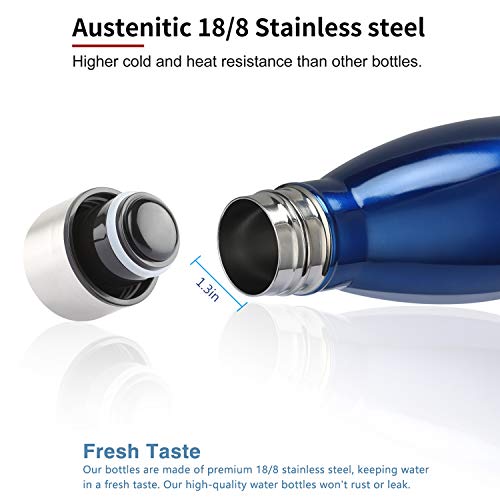 Botella de Agua de Acero Inoxidable,Botella Termica-500/750ml,Botella de Agua Deportiva,Aislada al Vacío de Conserva Frío Doble Pared,para Senderismo, Escuela, Deportes, Gimnasio,Correr, Ciclismo