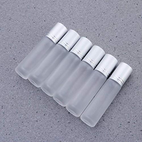 Botella De Almacenamiento 6pcs Botellas De Rodillo De Vidrio 10ml Botella De Bola De Rodillo Recargable Vacía Para Aceites Esenciales Perfumes Cosméticos Emulsión De Prensado Envases Cosméticos