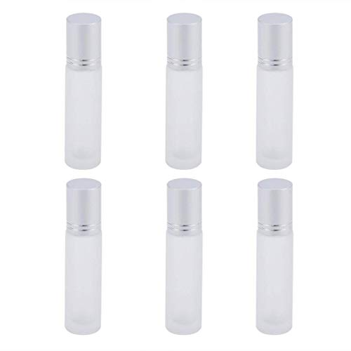 Botella De Almacenamiento 6pcs Botellas De Rodillo De Vidrio 10ml Botella De Bola De Rodillo Recargable Vacía Para Aceites Esenciales Perfumes Cosméticos Emulsión De Prensado Envases Cosméticos