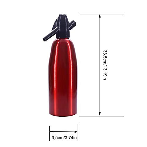 Botella De Sifón De Soda De 1L, Sifón De Soda Seltz Bartender Cóctel De Acero Inoxidable, Fabricación De Agua con Chispas De Soda Carbonatada para Cócteles De Bebidas (Rojo)