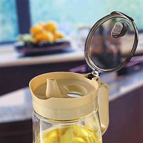 Botella de vertido de aceite de vidrio Contiup con tapa protectora Dispensador aceite y vinagre Dispensador de jarabe de arce Botella de vidrio Vinagrera de aceite No Drip Pour spout 22Oz, Beige 1pc