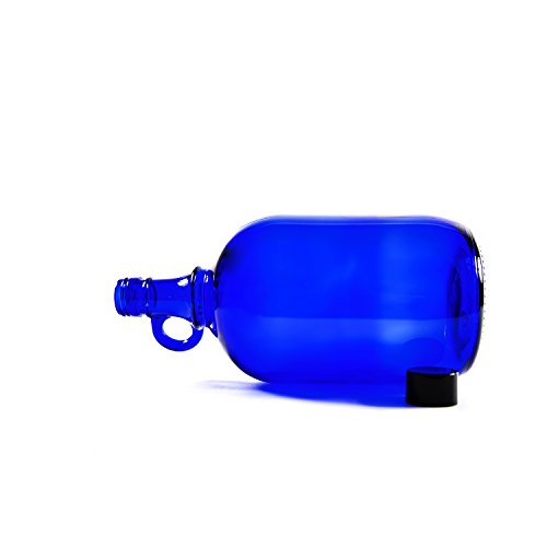 Botellas abombadas de cristal, tipo garrafa, azul, de 2 o de 5 litros (4 x 2 litros)