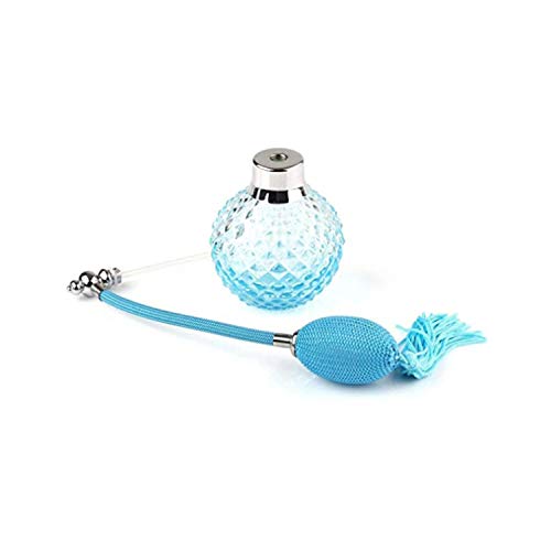 Botellas de perfume con vaporizador Accesorios Decorativos cristal Vintage Estilo Vidrio con Tubos Atomizador Aerosol Vintage atomizador recargable azul Spray Botella Pulverizador 100 ml