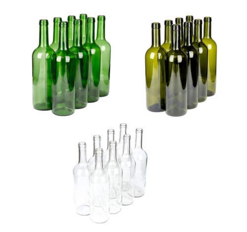Botellas de vino (750 ml, vacías, 8 unidades), color verde