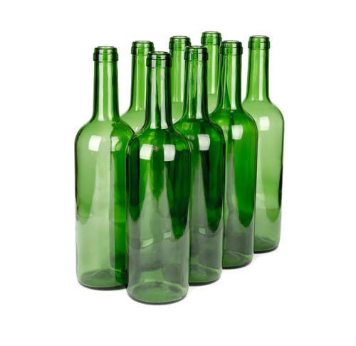 Botellas de vino (750 ml, vacías, 8 unidades), color verde