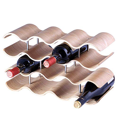 Botelleros Vino Madera Botellero para 12 Botellas De Madera Maciza De Pino Botellero Apilable 42.5X15.5X24cm