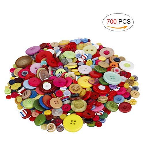Botones Coloridos para Niños Hechos a Mano, Pintura Decorativa Diy Surtido de Artesanías Multicolor Botón Redondo para Coser Resina a Granel 700pcs