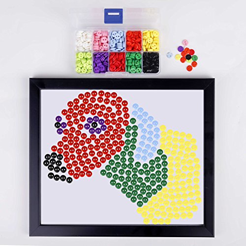 Botones Costura de 10 Colores Botones Redondo de Resina con Caja de Plástico para manualidades de DIY Coser Artesanía 9mm 750 unidades