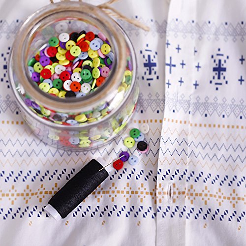 Botones Costura de 10 Colores Botones Redondo de Resina con Caja de Plástico para manualidades de DIY Coser Artesanía 9mm 750 unidades