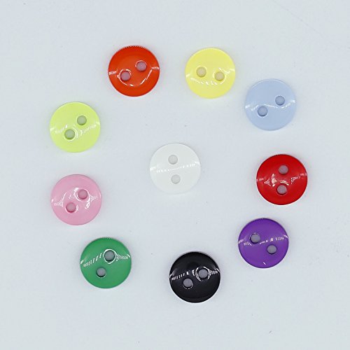 Botones Costura de 10 Colores Botones Redondo de Resina con Caja de Plástico para manualidades de DIY Coser Artesanía 9mm 750 unidades