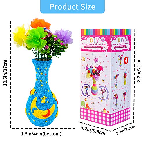 Botones de flores, juguetes, manualidades para niñas de 6 a 8 años, regalo de manualidades y manualidades para niños de 5 6 7 8 años, kit de suministros para manualidades para niños de 4 a 9 años