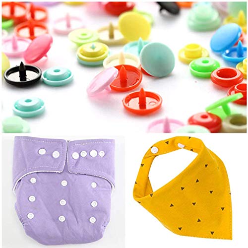 Botones de Presion T5 Botones Snaps Plastico Resin Botones con Alicates de Presión conde Plástico Botón de Presión de Resina DIY 24 Colores 12mm Conjunto de botones 360 Set (Con Alicates de Presión)
