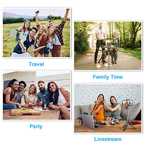 Bovon Palo Selfie Tripode, 3 en 1 Mini Tripode para Movil con Bluetooth y Control Remoto, Selfie Stick Extensible Compatible con iPhone 11Pro Max/11 Pro/XS Max/XR/8/8Plus, Galaxy S20 Plus/S10, Huawei