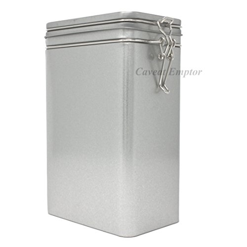 Boxance Lata De Café Cuadrada Con Tapón Giratorio Para 500 g Alimentos Té Especias Granos Recipiente Latas Cocina Silver Edel Design Aroma-Proof