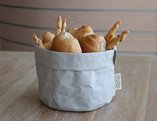 B&P Italia Stockholm - Bolsa para Pan, Fibra de celulosa, Gris, diámetro 19 x 12 cm