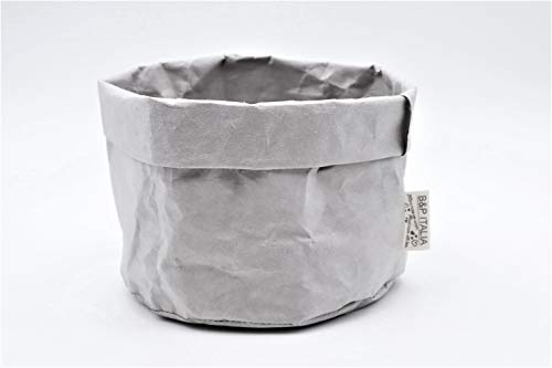 B&P Italia Stockholm - Bolsa para Pan, Fibra de celulosa, Gris, diámetro 19 x 12 cm
