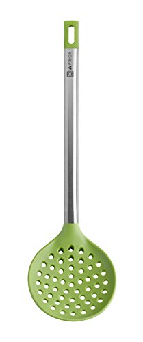 BRA Prior Espumadera de Cocina Apta para el Contacto con los Alimentos, Acero Inoxidable, Verde, 36.5 cm