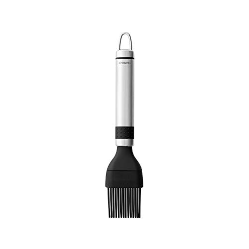 Brabantia 380020 - Pincel de repostería Grande, Acero y Silicona, Color Gris y Negro