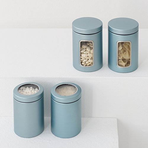 Brabantia 484360 - Bote con mirilla, 1,4 l, color menta metalizada