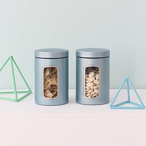 Brabantia 484360 - Bote con mirilla, 1,4 l, color menta metalizada