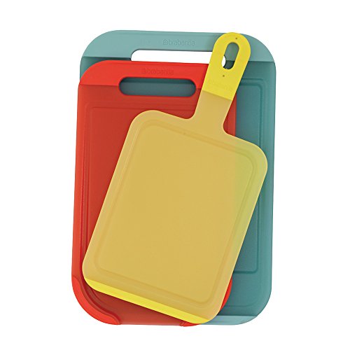Brabantia Set de Tablas de Cortar S, M, L, Plástico, Multicolor, 25x3x37 cm, 3 Unidades