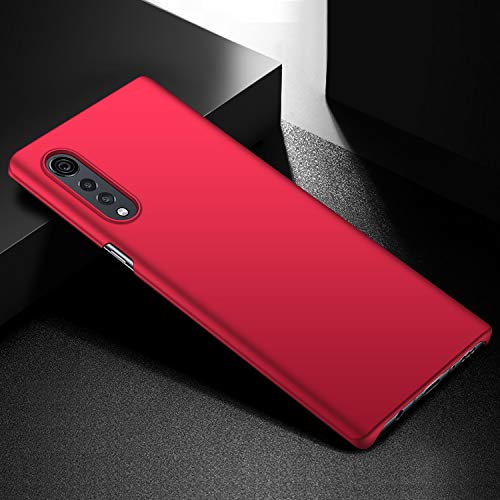 BRAND SET Funda para LG Velvet Ultra Slim Anti-Rasguño y Resistente Huellas Dactilares Totalmente Protectora Caso de Plástico Duro Cover para LG Velvet-Rojo