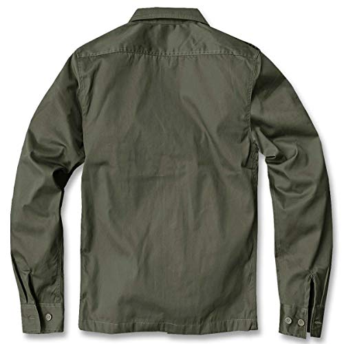 Brandit US Hemd Langarm Camisa, Olive, M para Hombre