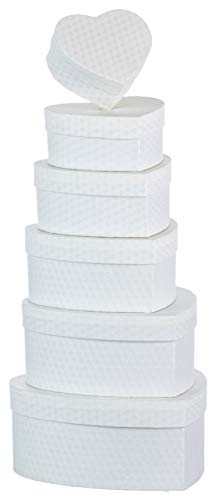 Brandsseller - Caja de regalo con forma de corazón (6 unidades, cartón resistente), color blanco