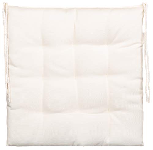 Brandsseller Cojín decorativo de asiento para silla de jardín, 9 pespuntes, varios diseños, poliéster, Blanco, 6er-Paket