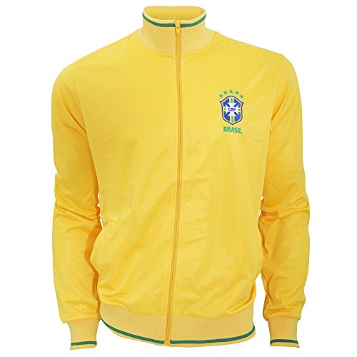 Brasil CBF - Sudadera Oficial de la selección de Brasil de Fútbol con Escudo en el Pecho - Premier League/Fútbol (Grande (L)) (Amarillo)