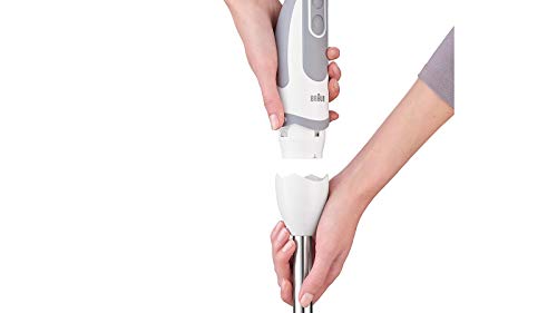 Braun Hogar Minipimer 5245 - Batidora de mano, 1000 W, 21 velocidades y función turbo, anti-salpicaduras, 4 accesorios (varillas, mini-picadora 350ml, batidora de vaso de 1.25L, vaso medidor 600ml)