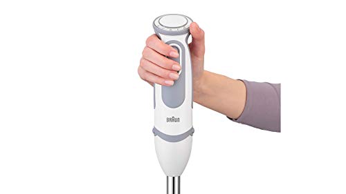 Braun Hogar Minipimer 5245 - Batidora de mano, 1000 W, 21 velocidades y función turbo, anti-salpicaduras, 4 accesorios (varillas, mini-picadora 350ml, batidora de vaso de 1.25L, vaso medidor 600ml)