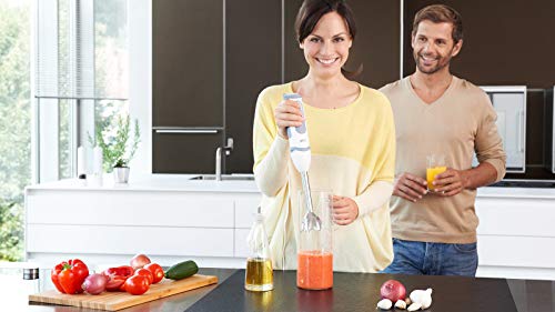 Braun Hogar Minipimer 5245 - Batidora de mano, 1000 W, 21 velocidades y función turbo, anti-salpicaduras, 4 accesorios (varillas, mini-picadora 350ml, batidora de vaso de 1.25L, vaso medidor 600ml)