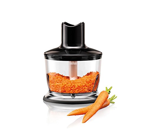 Braun Minipimer 5 MQ5137bk Sauce - Batidora de mano 750w, 21 velocidades, accesorio montanatas, pasapuré y picadora de 500 ml, vaso medidor 0,6 l, negro