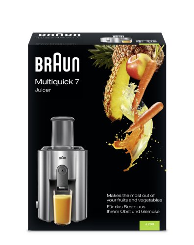 Braun Multiquick 7 Juicer J 700 Exprimidora de zumo, 1000 W, acero inoxidable