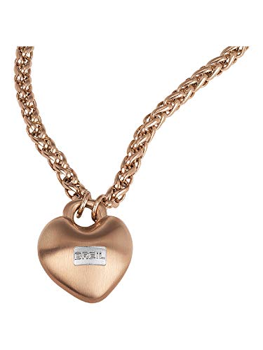 Breil - Collar para mujer Kilos of Love Collection TJ2856, collar para mujer con cadena de acero pulido y colgante de acero satinado rosa cepillado