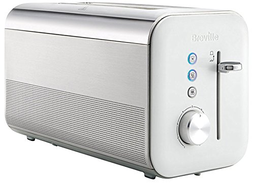 Breville Tostador High Gloss de doble rebanada larga VTT688X, 1650 W, Metal, 2 Ranuras, Blanco