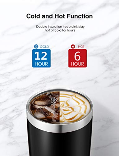 Brewsly Termo Cafe, 6 h Caliente y 12 h Frío, 900ml Botella Termica de Acero Inoxidable, Aislamiento de Vacío de Doble Pared Vaso Termico, Sin BPA, para Café, Té, Negro