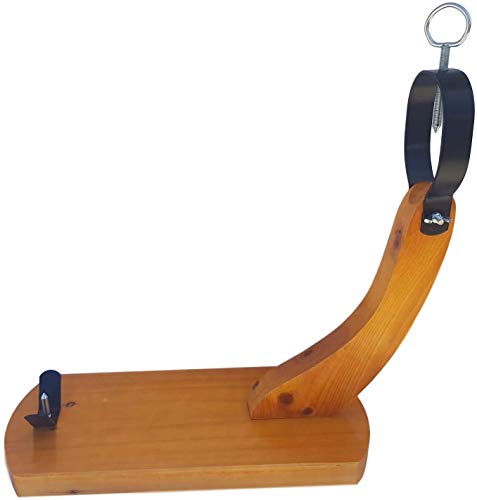 BRICOMIRAS JAMONERO Modelo HUELVA ECONÓMICO, Regalo Cuchillo + CHAIRA + CUBREJAMÓN Burdeos, Soporte JAMONERO Gondola Ideal para Uso DOMÉSTICO