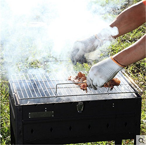 BrilliantDay Barbacoa Acero inoxidable – Parrilla de 47.5 x 25 cm Calidad varillas de acero inoxidable estable & pesada