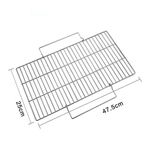BrilliantDay Barbacoa Acero inoxidable – Parrilla de 47.5 x 25 cm Calidad varillas de acero inoxidable estable & pesada