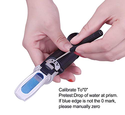 Brix Refractometer con ATC Refractómetro Digital de Mano para Homebrew Wort Cerveza Vino Fruta Azúcar, Gravedad Especial de Escala Doble 1.000-1.130 y Brix 0-32% (Negro)