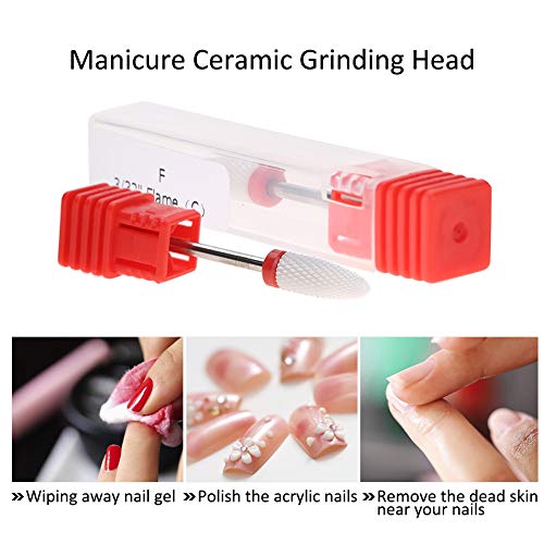 Broca para uñas, accesorios de la máquina de manicura eléctrica broca para uñas de cerámica para limpiar el gel de uñas, manicura pedicura uñas cortador de fresado herramienta de diseño de uñas(#04)