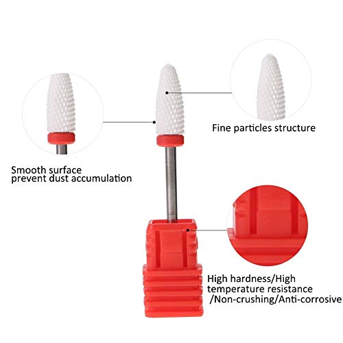 Broca para uñas, accesorios de la máquina de manicura eléctrica broca para uñas de cerámica para limpiar el gel de uñas, manicura pedicura uñas cortador de fresado herramienta de diseño de uñas(#04)