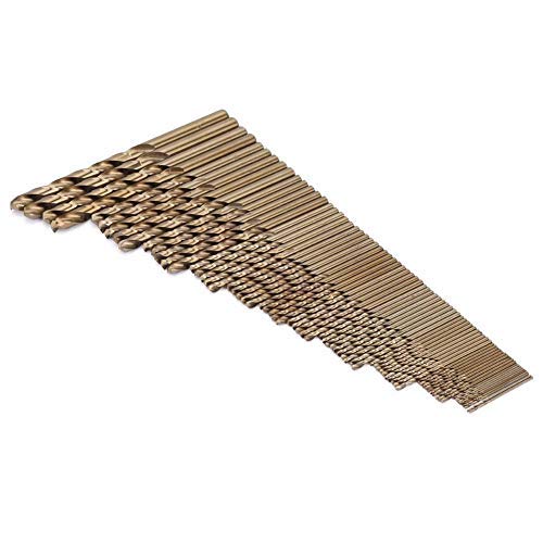 Brocas helicoidales, 74 piezas Juego de brocas de cobalto M35 HSS-CO con vástago recto, 1.0-8.0 mm, herramientas de brocas para taladrar acero inoxidable, hierro fundido, chapa, placa de acero