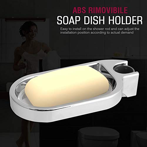 BrocoEstante De Baño Ajustable Barra de Ducha Bandeja Cuarto de Baño Estante para Jabón Champú Acero Inoxidable para baño y Cocina Jabonera Ventosa Jabón de Ducha Barra Esponja