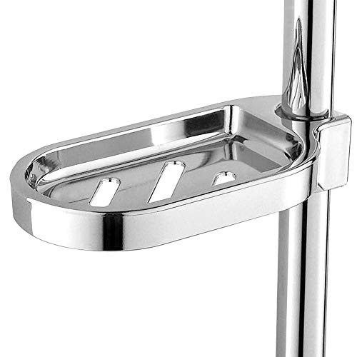 BrocoEstante De Baño Ajustable Barra de Ducha Bandeja Cuarto de Baño Estante para Jabón Champú Acero Inoxidable para baño y Cocina Jabonera Ventosa Jabón de Ducha Barra Esponja