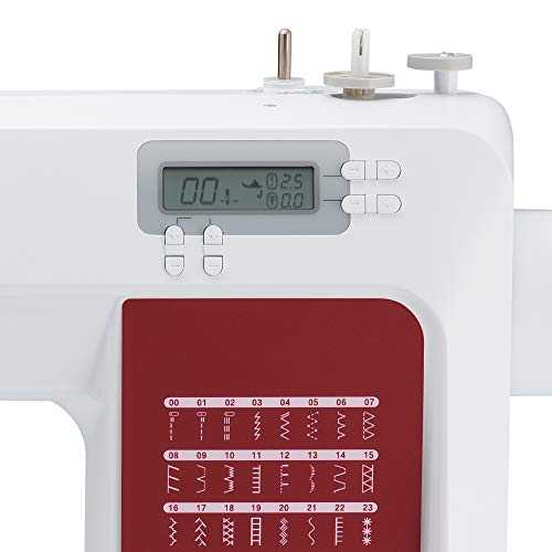 Brother CS10s Máquina de coser, Metal, blanco, rojo, Full-size sewing machine